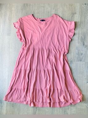 J. Crew Tiered Ruffle Sleeve Dress Women's Large